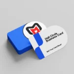 Half Circle Business Card - Half Rounded Business Card in Blue