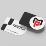 Half Circle Business Card - Half Rounded Business Card in Matte Black