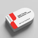 Half Circle Business Card - Half Rounded Business Card in Red