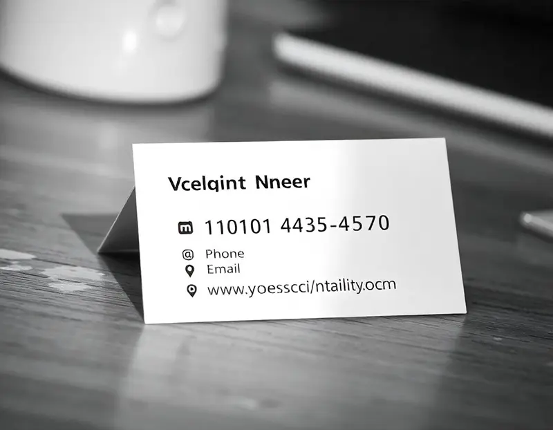 A business card featuring clear and concise contact details.