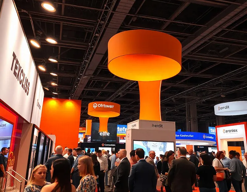 Effective lighting to highlight key booth elements