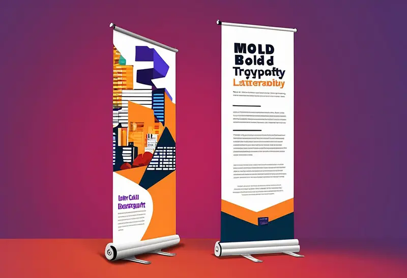 10 Roll-Up Banner Ideas That Boost Engagement 2 Bold typography draws attention instantly
