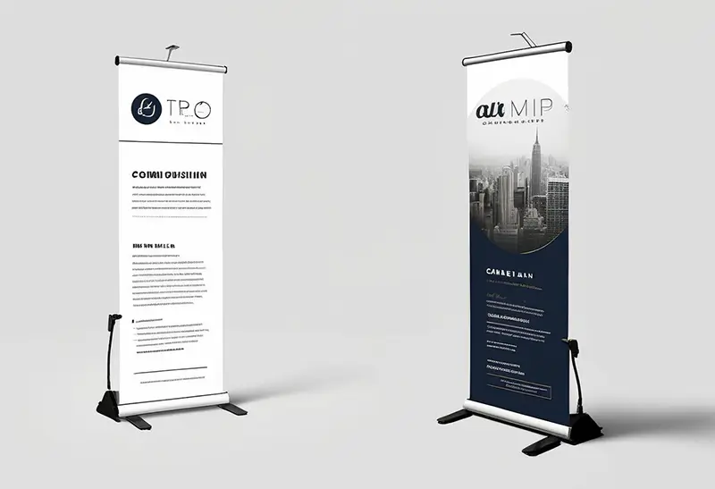 10 Roll-Up Banner Ideas That Boost Engagement 1 Minimalist designs maximize visual impact
