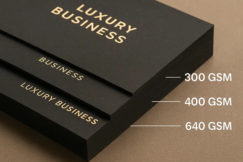 640 GSM cards feel thicker and more premium