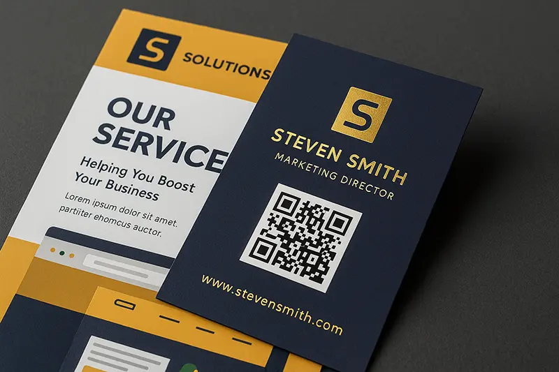 Business Card Printing Hacks for DigiMarCon 4 Branded QR codes and foil accents drive attention and digital action