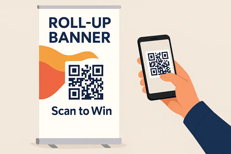 Roll-Up Banners That Wow Mobility Live 2 Correct eye-level placement of QR code on banner