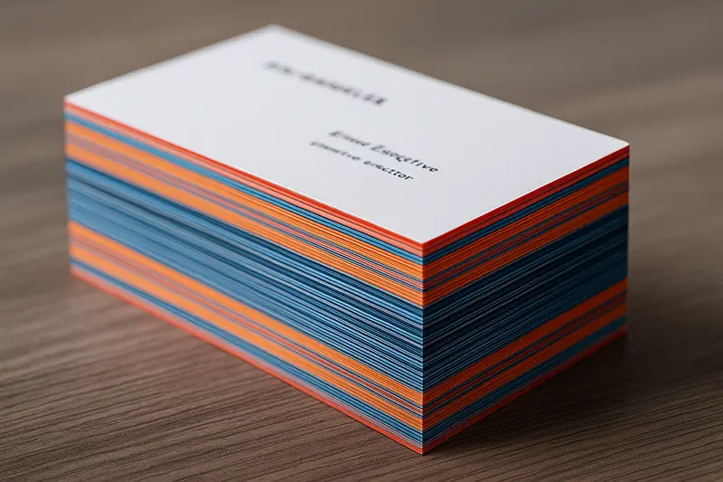 Business Card Printing Hacks for DigiMarCon 3 Duplex cards create a thick, layered feel with visual edge color contrast