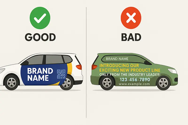 Car Branding Dubai: Drive Expo Leads 4 Effective vs ineffective car branding design examples