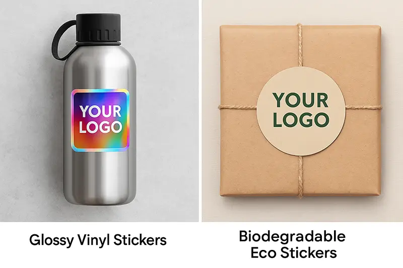 Sticker Printing Dubai: Expo-Ready Labels for GITEX GLOBAL 2025 1 Vinyl vs eco stickers used in tech product branding